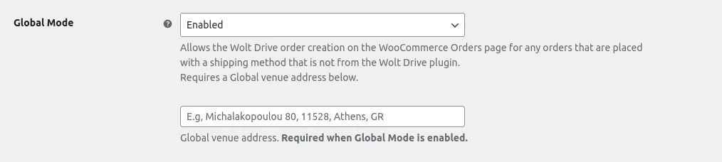 Global Mode Settings